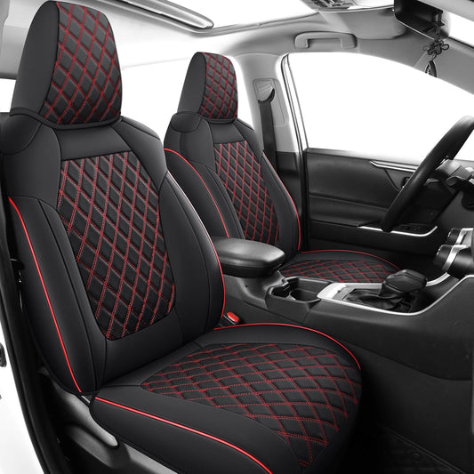 MIROZO Seat Covers for Rav4,Non-Hybrid Toyota RAV4 Seat Covers Car Seat Cover Compatible with 2019-2025 Toyota RAV4 LE,XLE,XLE Premium,Limited (Black and Red,Not for Hybrid,Adventure&TRD-Off)