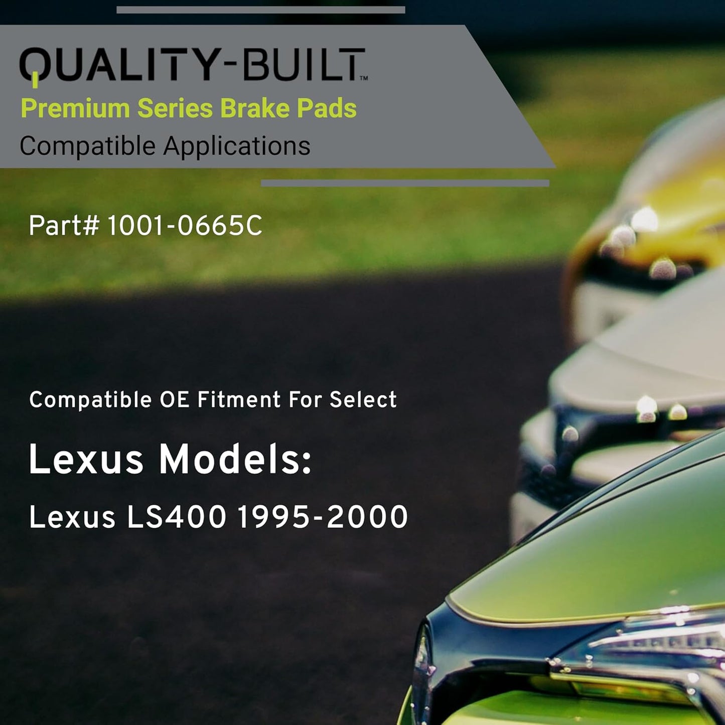 Premium Ceramic Front Brake Pads (1001-0665C) Compatible with Lexus LS400 1995-2000