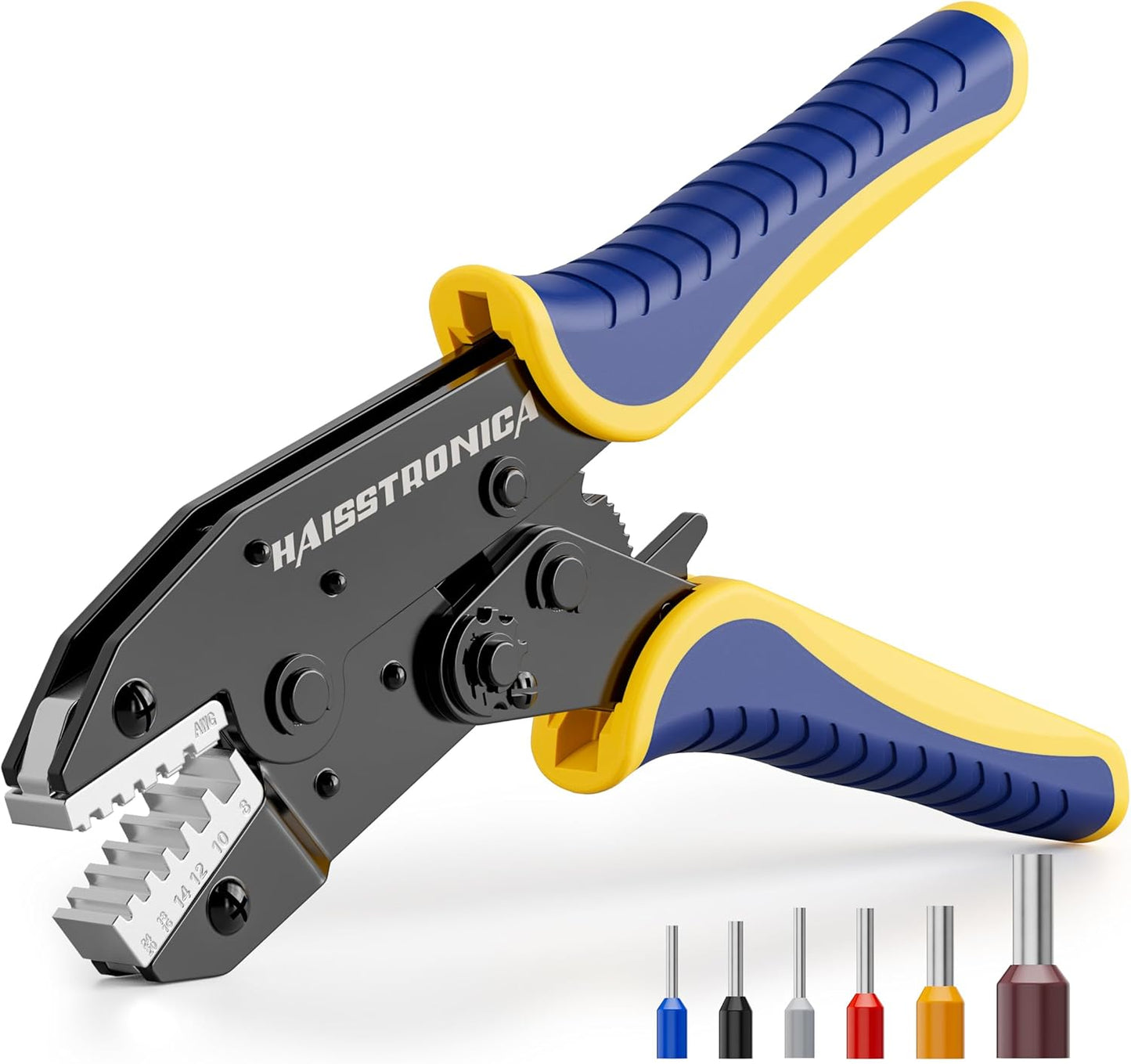 haisstronica ferrule Crimping Tool,24-8 AWG Sleeves Ferrule Ratchet Wire Crimping Tool