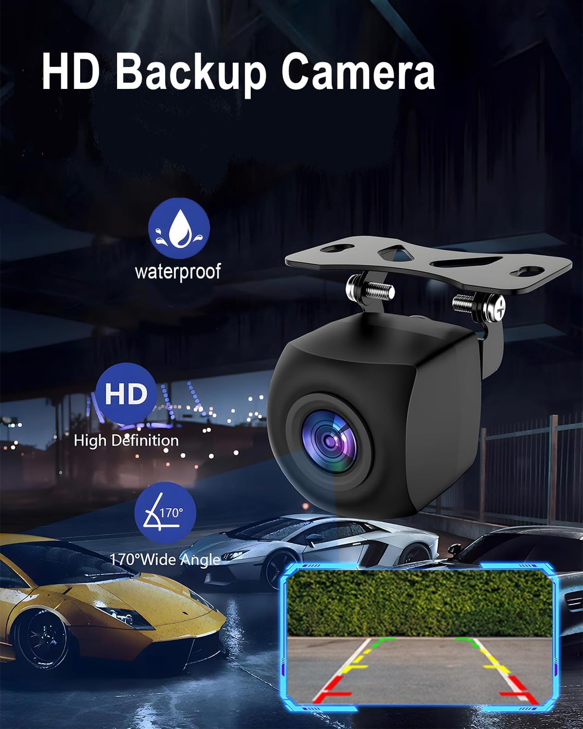 7 Inch Wireless CarPlay Screen for Car, Portable Car Stereo Touch Screen for Apple CarPlay & Android Auto with Backup Camera, Voice Control, BT Music, Navigation, Siri, AUX (Black)