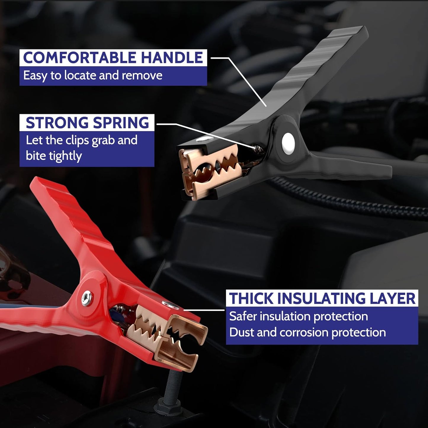 Heavy Duty Jumper Cables - 4 Gauge 20 Feet 600Amp Automotive Booster Cables for Car Battery, for Car, SUV and Trucks, Jumper Cables Kit with Carry Bag, Gloves, Brushes (4 Gauge 20 FT)…