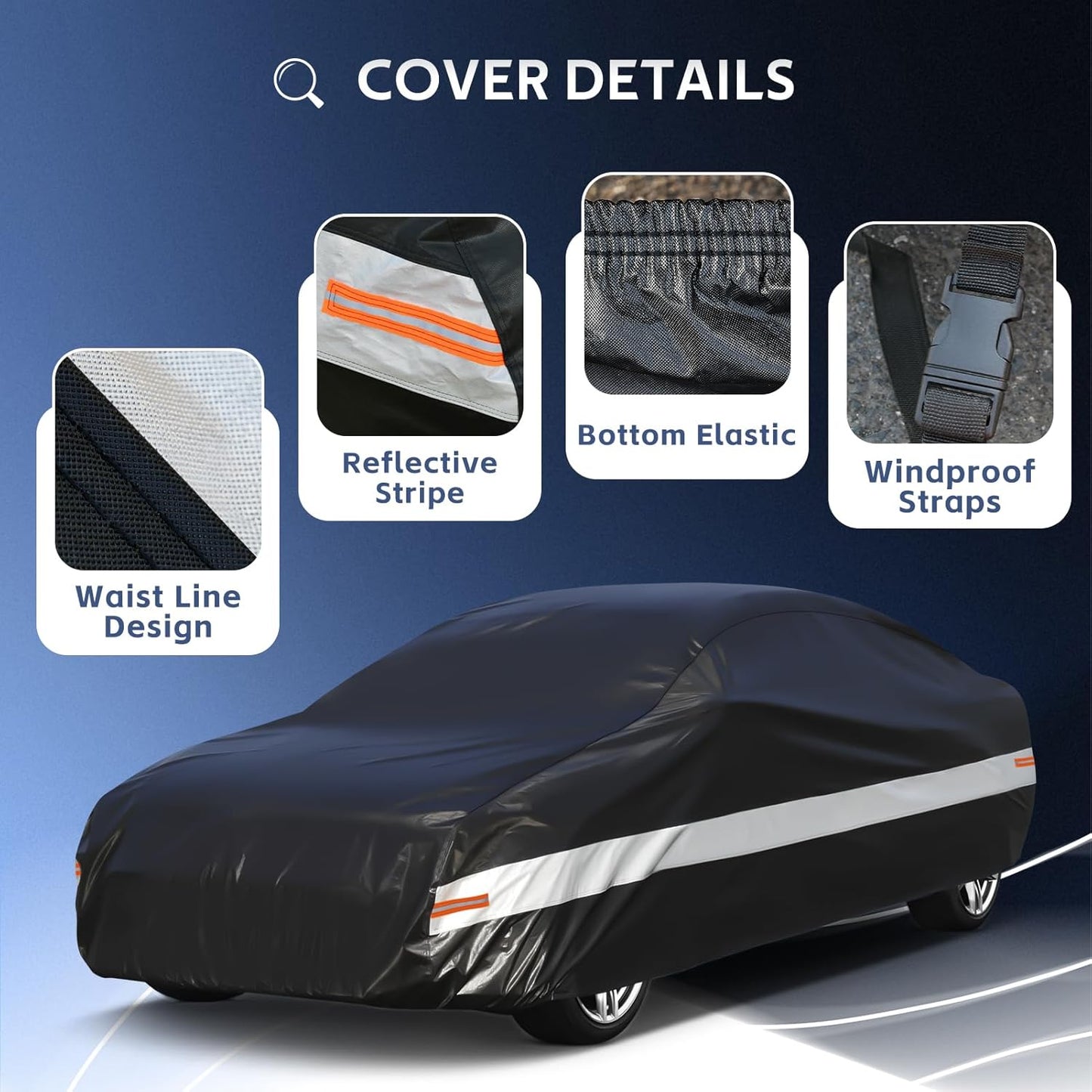 10 Layers Car Cover Custom Fit for Chevy Camaro(2009-2024),Waterproof All Weather for Automobiles, Outdoor Full Cover Sun UV Rain Protection with Cotton.Black
