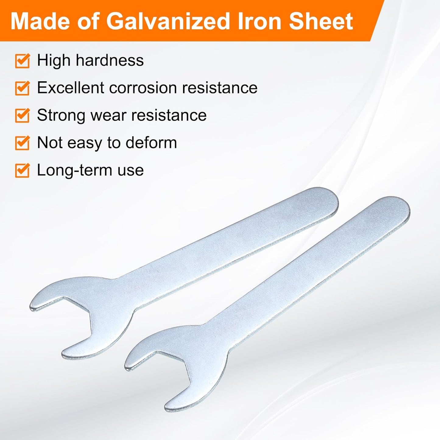 HARFINGTON 10pcs Small Wrench 17x108x2mm Metric U-Shaped Single Open Ended Spanner Super Thin Flat Head Galvanizing Wrench for Automotive Repair Furniture Assembly