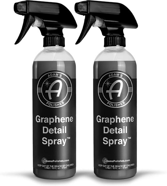 Adam's Polishes Graphene Detail Spray (2 Pack) - Extend Protection of Waxes, Sealants, & Coatings | Waterless Detailer Spray For Car Detailing | Clay Bar, Drying Aid, Add Ceramic Graphene Protection