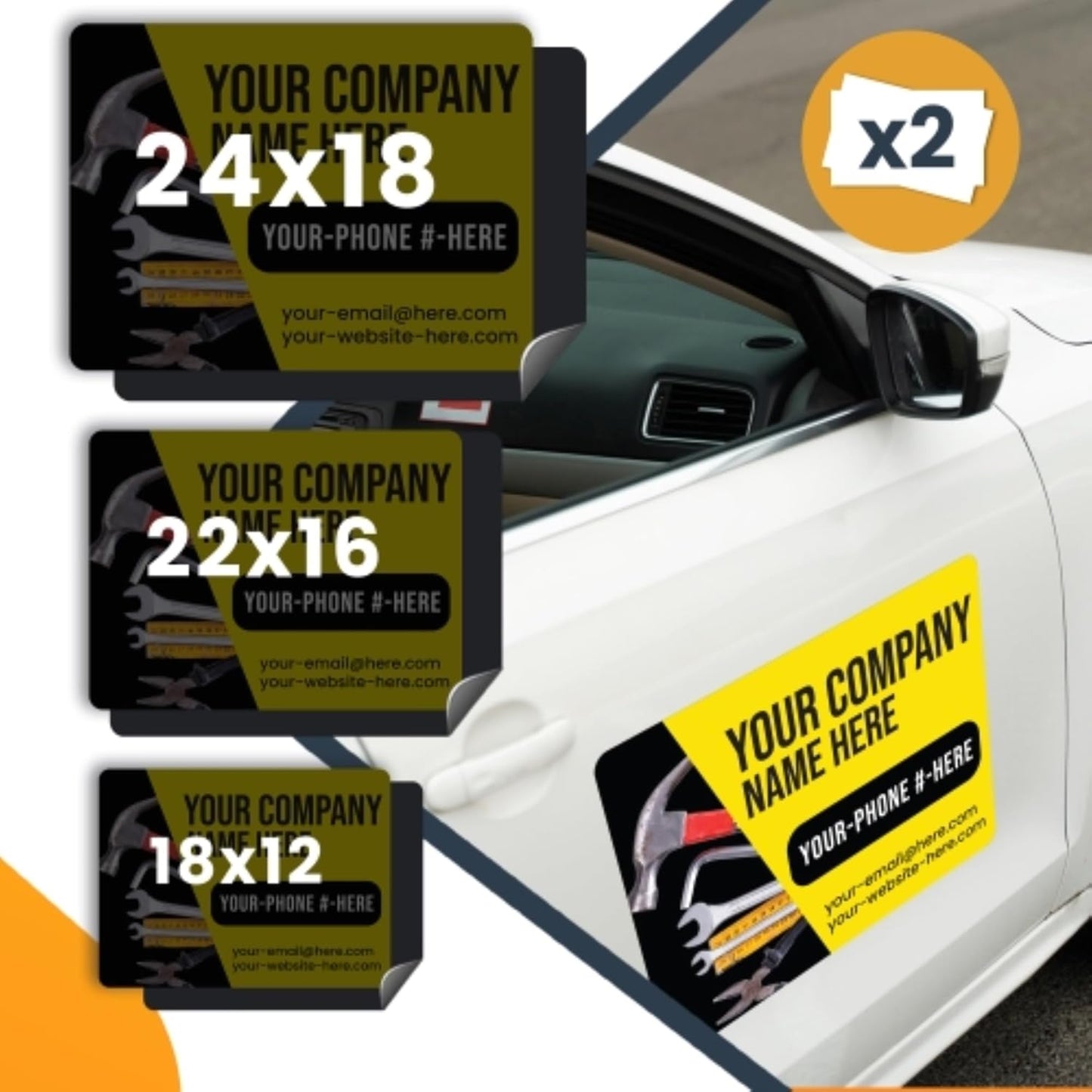 Magnet Me Up Customizable and Personalized Automotive Magnet Decals (18"x24"- Builder)