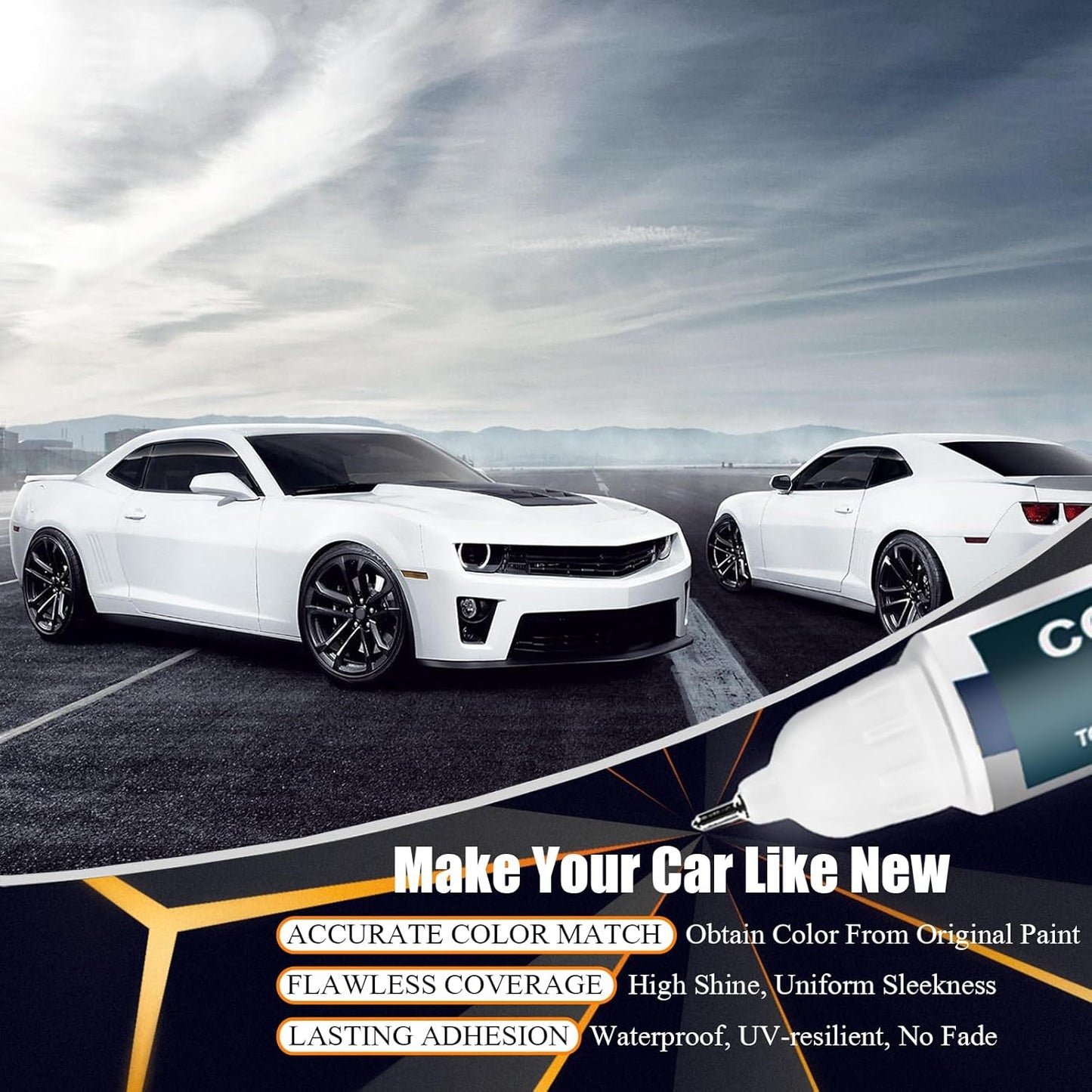 Mosaic Black Metallic(GB8/WA384A) Touch Up Paint Compatible with Chevrolet, Car Paint Pen Scratch Repair Two-In-One Touch Up Paint, Premium Car Scratch Remover for Deep Scratches