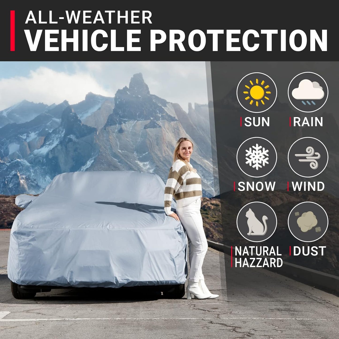 iCarCover Premium Car Cover for 2010-2025 Porsche Panamera Heavy Duty Waterproof All Weather Automobiles Custom Fit Indoor Outdoor UV Snow Protection Covers with Straps and Bag