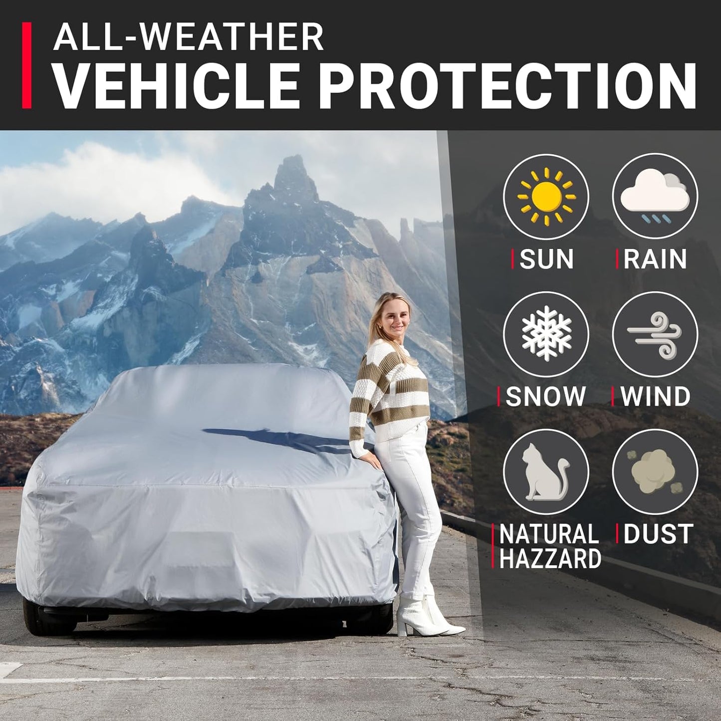 iCarCover Custom Car Cover for 1964-1967 Chevy El Camino Waterproof All Weather Rain Snow UV Sun Hail Protector for Automobiles, Automotive Full Exterior Indoor Outdoor Car Cover