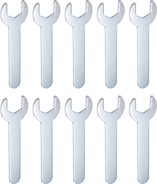 HARFINGTON 10pcs Small Wrench 15mm Open End U-Shaped Single Open Ended Spanner Super Thin Flat Head Galvanizing Wrench for Automotive Repair Furniture Assembly