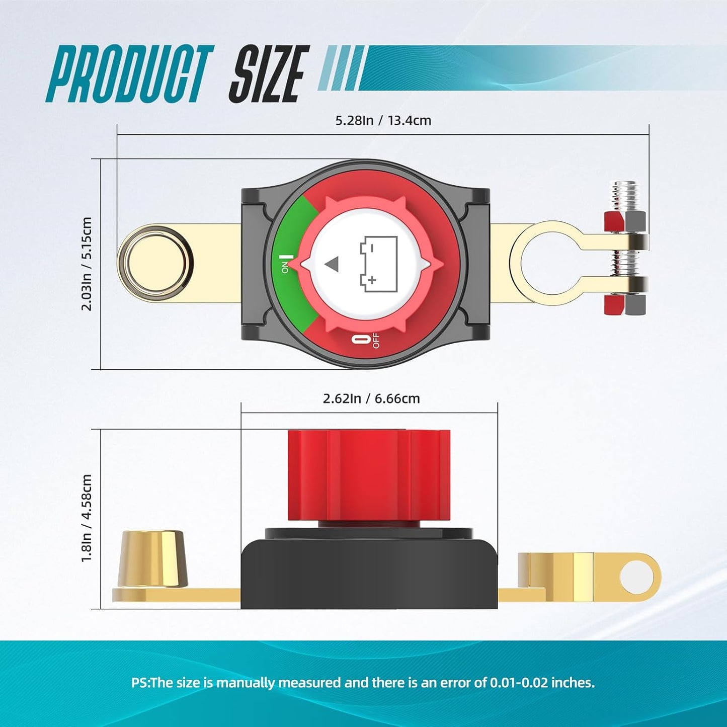 Top Post Battery Disconnect Switch On/Off 275A 12-48V Battery Power Cut Off Switch for Car Vehicle RV and Boat