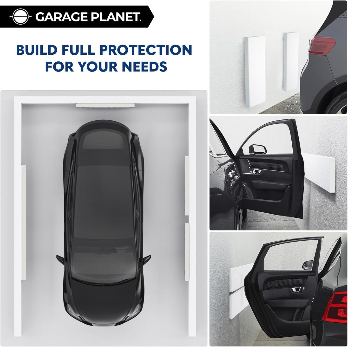 M2 Garage Wall Protector Car Door Wall Protector, Tool-Free, Designed in Australia (White, 2 Pack)