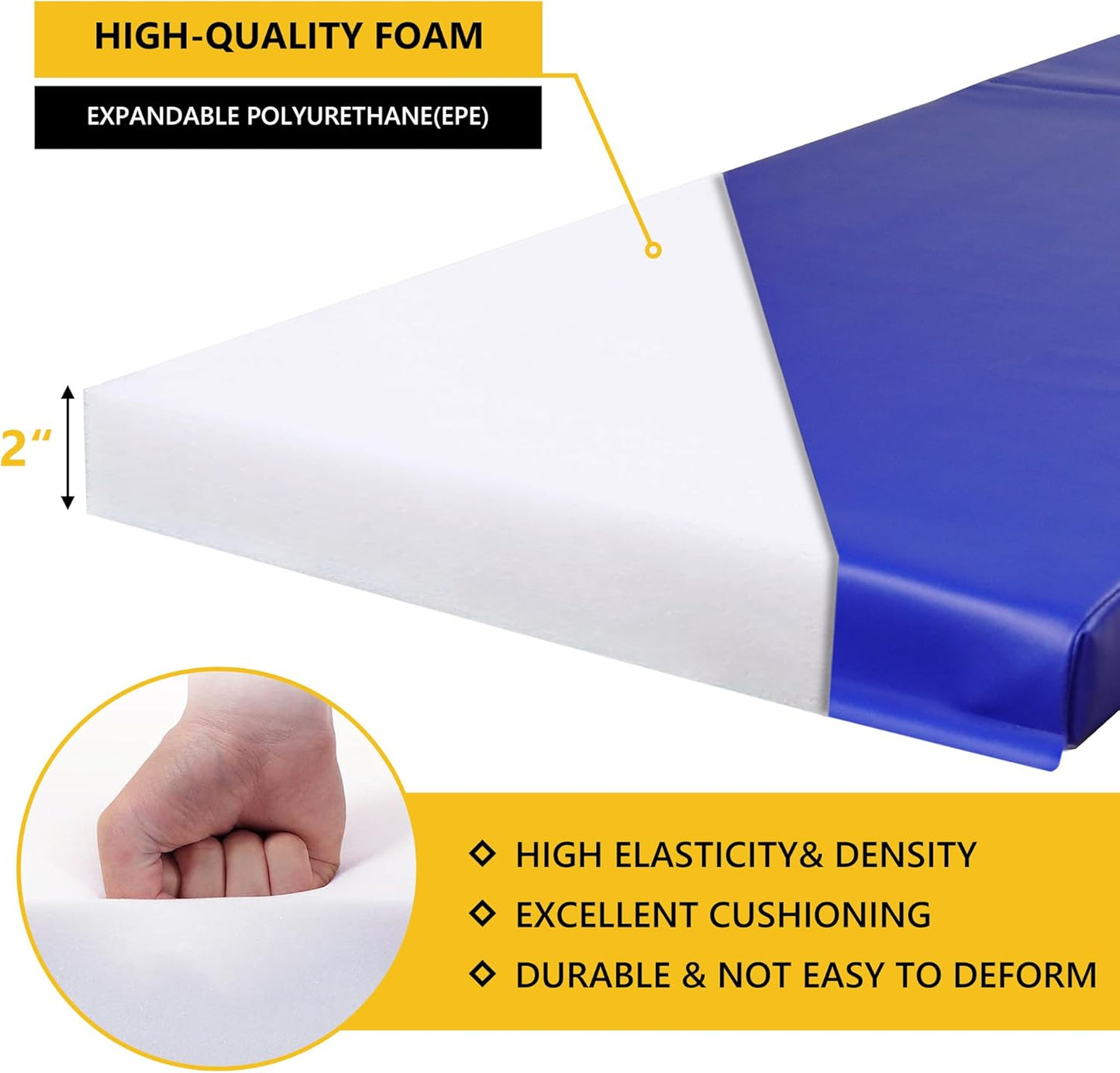 Wall Corner Guards & Edge Protector, Heavy Duty Wall Corner Protective Safety Padding, All-Weather 2 Sides Corner Pad for Gyms, Basketball Court, Playrooms, Garages,etc. (Blue, 6FT Tall 6in Sides)