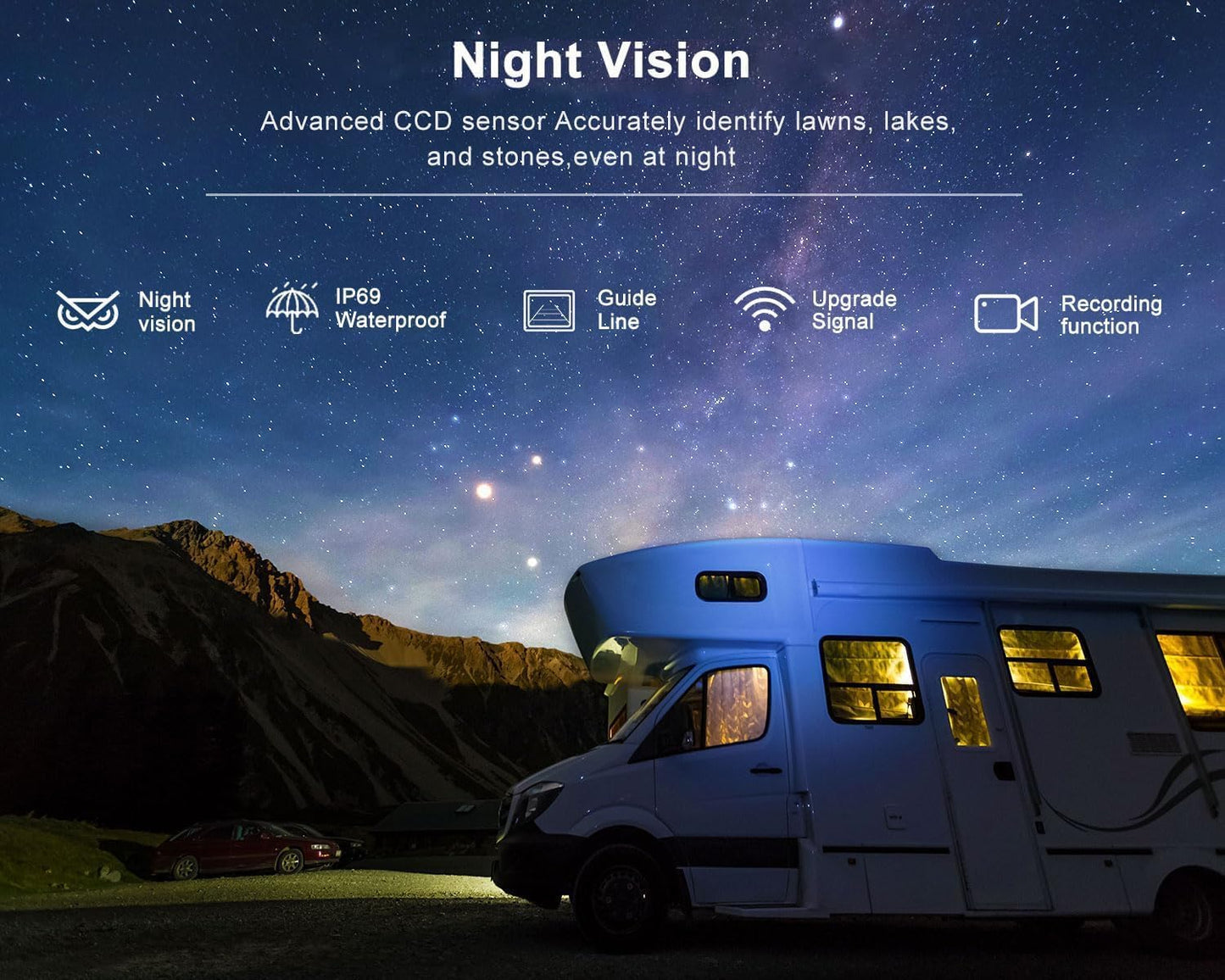 Wireless Backup Camera with 7 Inch DVR Quad Split Monitor for RV Trailer Truck, Digital Signal HD 1080P Wireless Rear Side View 3 Cameras Back Up System w/Recording 18 IR Night Vision (B3C)