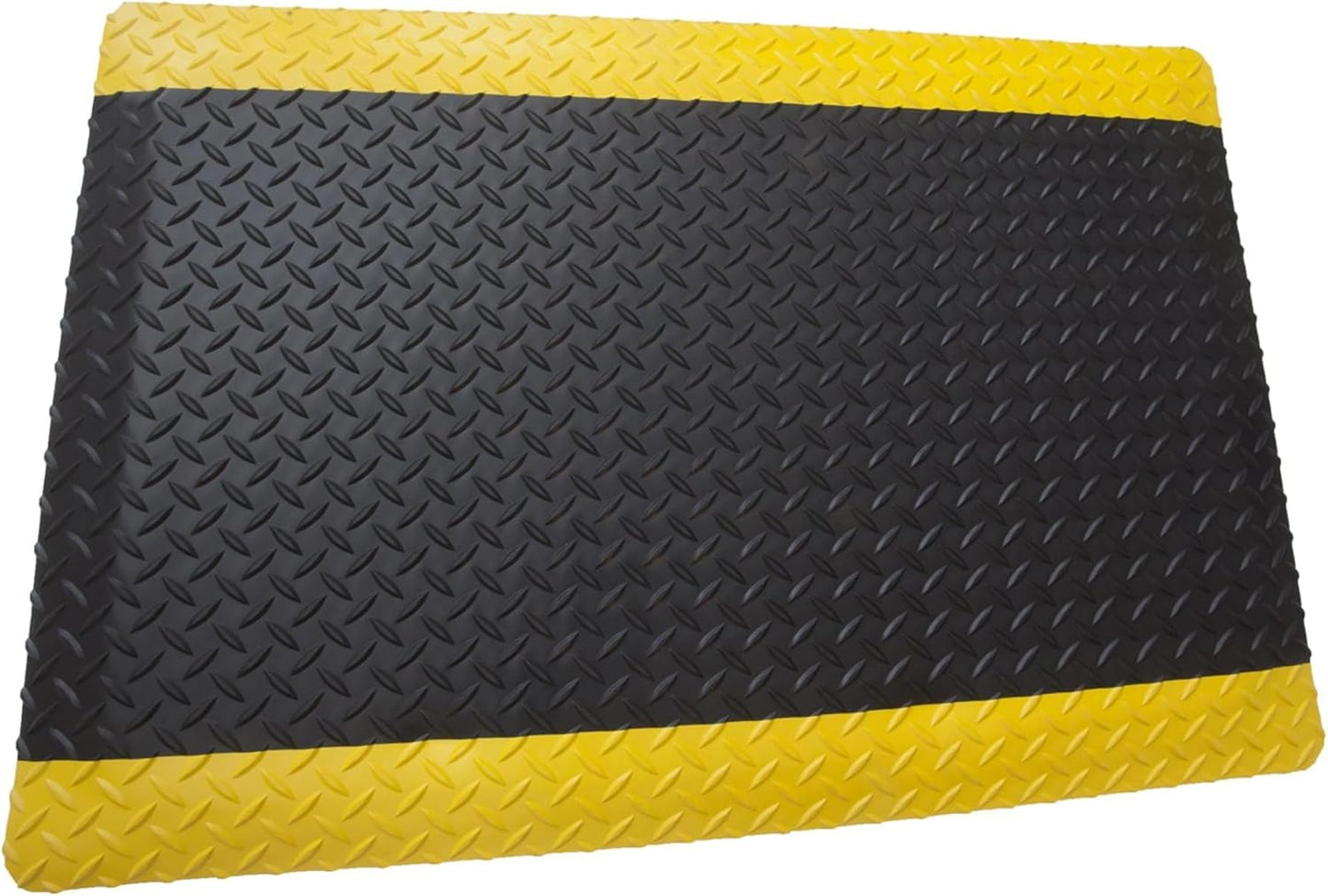 Rhino Mats, American Classic Diamond Anti-Fatigue Mats, Industrial Ergonomic Comfort Standing Mat for Work, Home, Garage, Office, Kitchen or Anywhere (Black/Yellow 9/16" Thick, 4 FT. x 17 FT.)