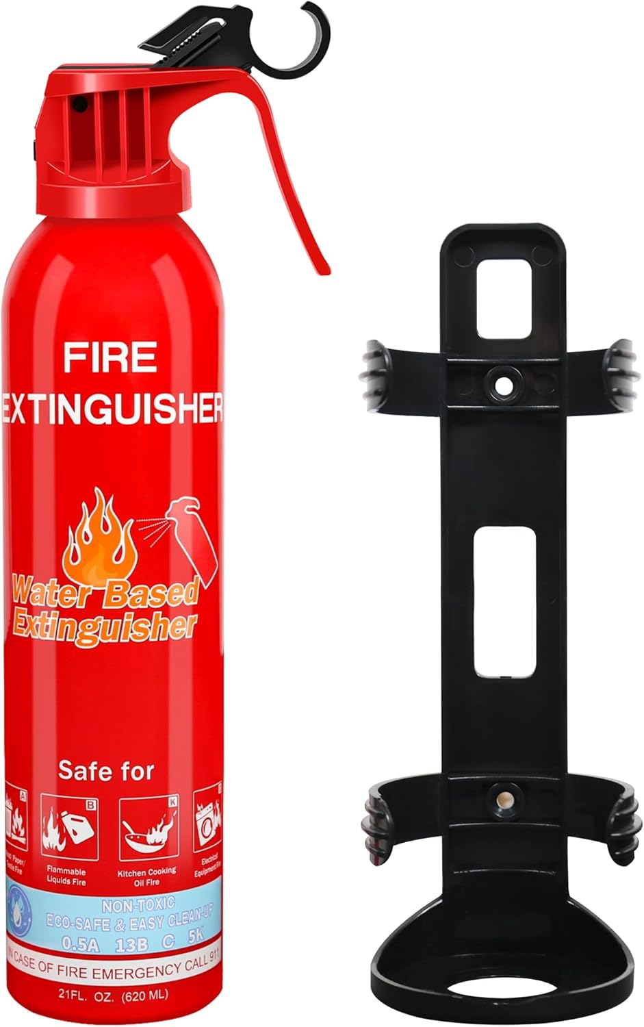 Fire Extinguishers for Home with Mount, 1 Pack Upgraded 8-in-1 Portable Fire Extinguisher For Vehicle Car Boat Marine Kitchen Emergency Supplies, Water-Based Extinguisher For A, B, C, K Fire Types