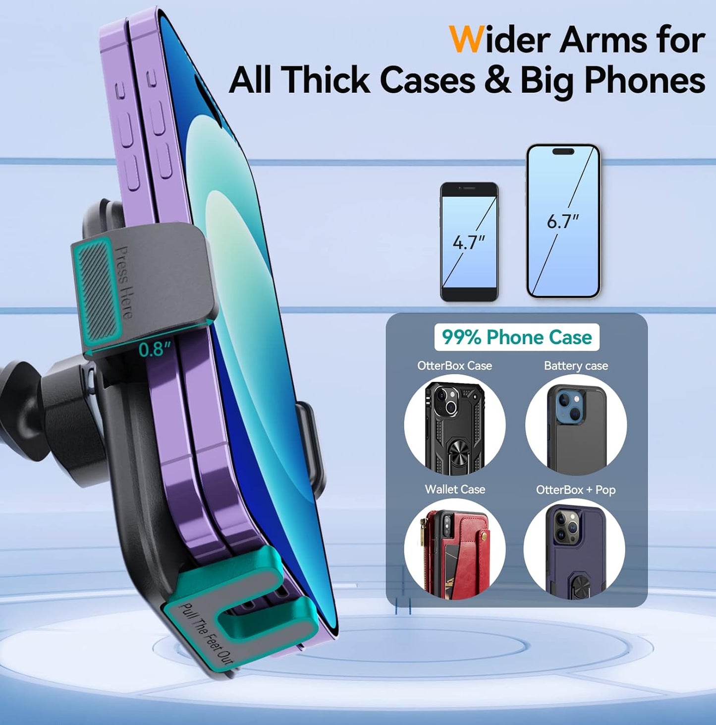 Car Phone Holder Mount, [Military-Grade Suction & Super Sturdy Base] 3 in 1 Universal Phone Mount for Car Dashboard Windshield Air Vent Car Mount for iPhone Android Smartphone GPS Navigator