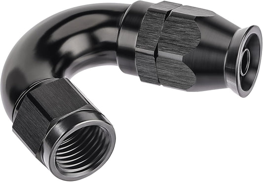 EVIL ENERGY 4AN 150 Degree PTFE One Piece Full Flow End Hose Fitting Aluminum Black