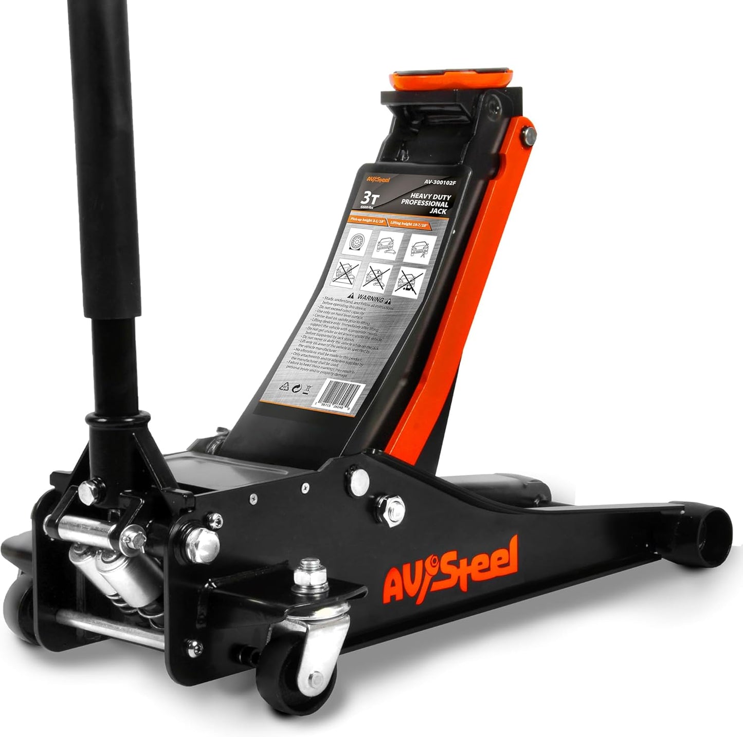 Low Profile Floor Jack 3 Ton (6600 lbs), Heavy Duty Hydraulic Jack for Car, Heavy-Duty Floor Jack with Dual Pistons Quick Lift Pump, Car Floor Jack with Lifting Range 3-1/8'' to 19-7/8''