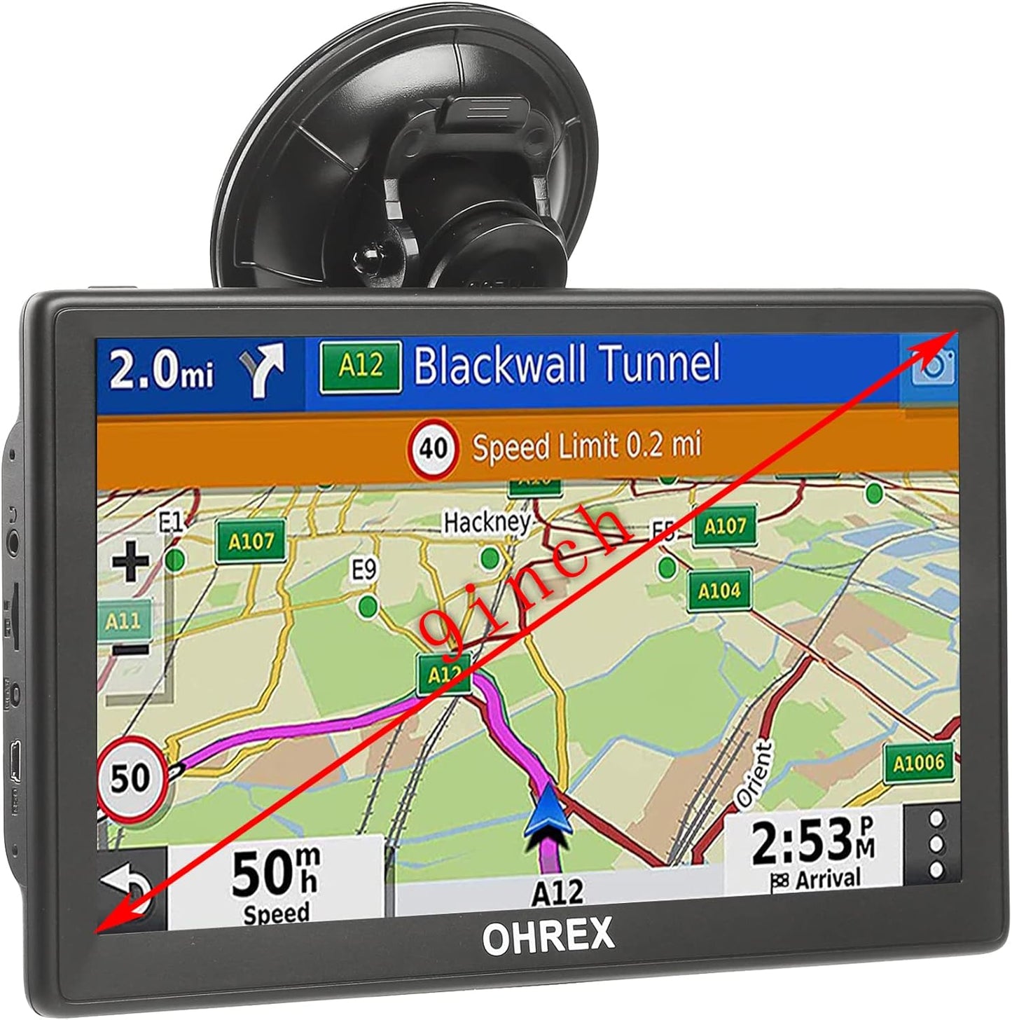 N900 GPS Navigator for Truck Car, 9 inch GPS Truck Driver Commercial, Trucker GPS for Semi Truck 2025, Lifetime Map Updates, Custom Truck Routing, Lane Guidance