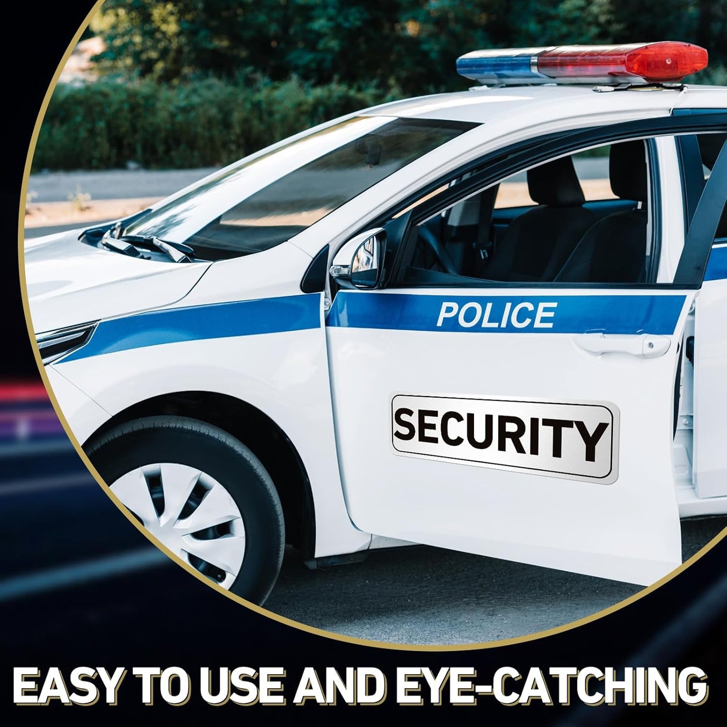 2 Pcs Security Officers Magnetic Signs Heavy Duty Reflective Security Sign Magnet Waterproof Magnetic Decals for Vehicles Cars Truck Rover Patrol 18 x 6 Inch White with Black Border