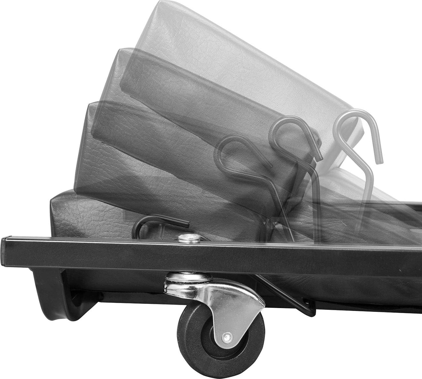 Torin ATR6452B Rolling Garage/Shop Creeper: 40" Padded Mechanic Cart with Adjustable Headrest and 6 Casters, Black