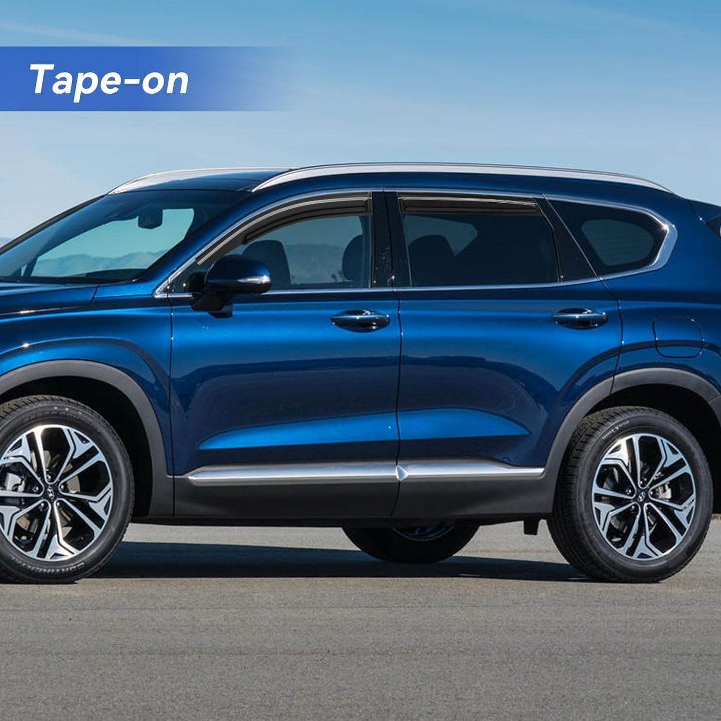 Window Visors Rain Guards for 2019 2020 2021 2022 2023 Hyundai Santa Fe, Out-Channel Window Vent Wind Deflectors Visors Shades for 19 20 21 22 23 Santa Fe