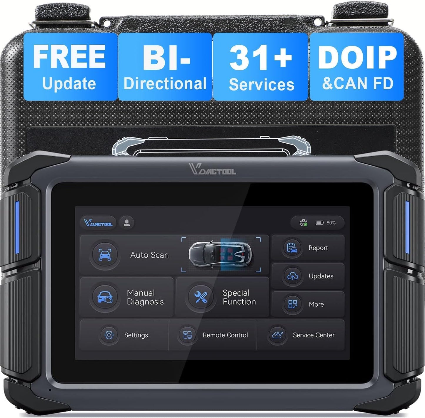 VDIAGTOOL Bidirectional Scan Tool VD70 Lite, OBD2 Scanner Diagnostic Tool with 31+ Resets, 2025 Scanner for Car, Full System Scan, CAN FD & DoIP, Free Update