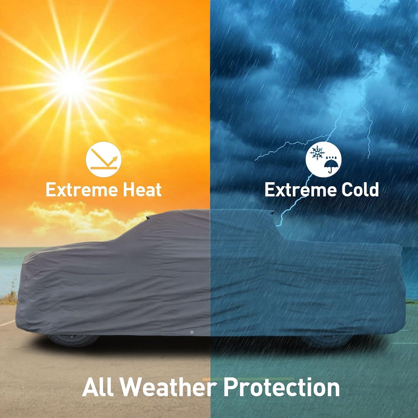 USCarCover Supreme All Weather Protection, Breathable Car Cover for Jeep Comanche 1991 1992 Upgraded Fabric Pollution, Dust, Sun, Snow, Rain