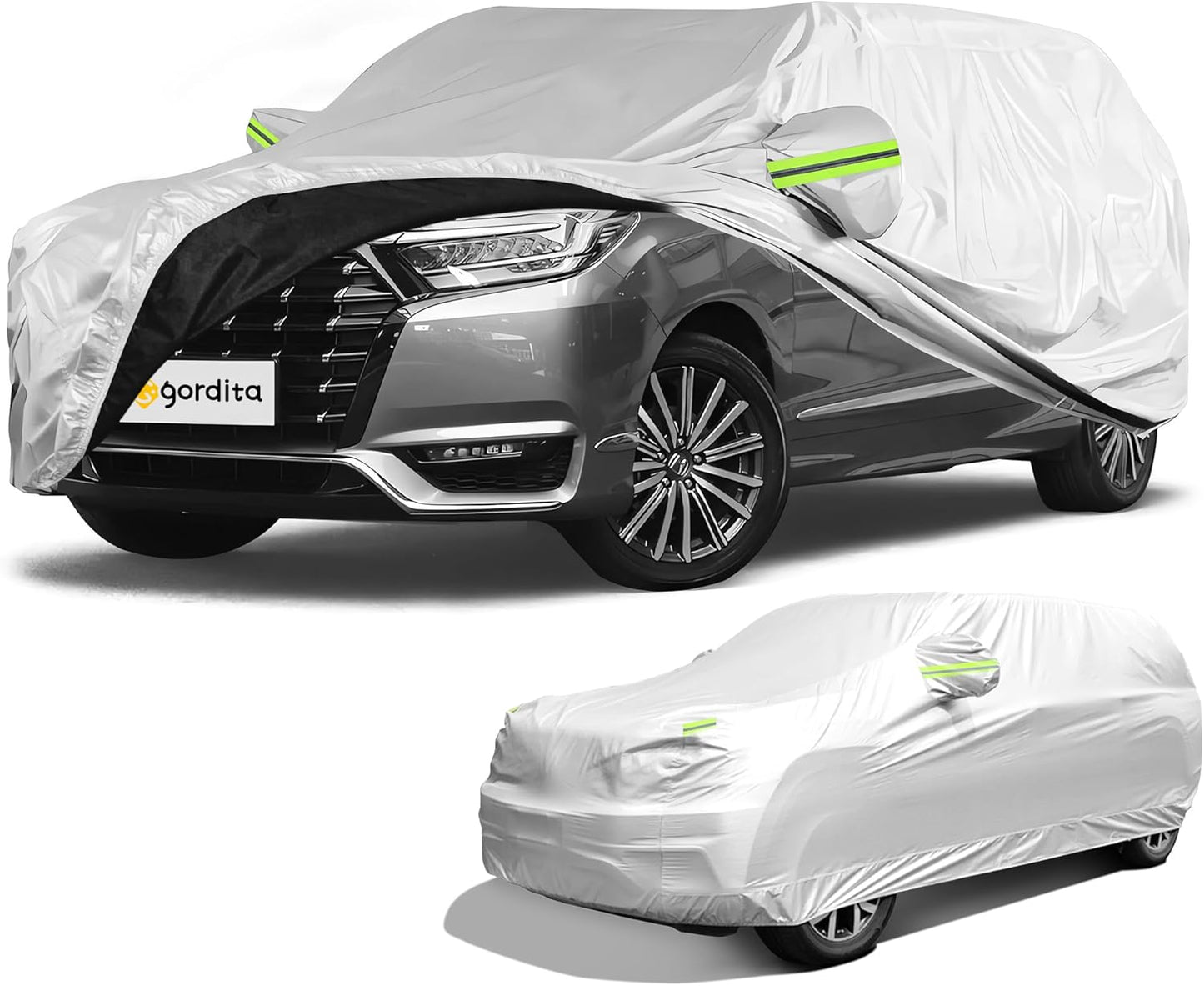 Car Cover Waterproof All Weather for SUV - All-Weather Windproof Design for Automobiles (Rain/Sun/Scratch Resistant), Universal Fit SUV Up to 190’’ (Upgrade)