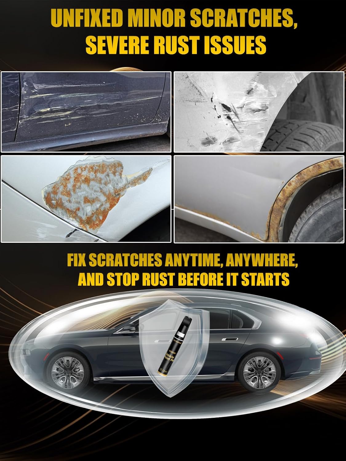 (744/9744) Brilliant Silver Metallic Touch Up Paint Compatible with Mercedes-Benz, Exact Match Car Paint Pen Automotive Scratch Repair Remover Kit Quick & Easy Solution for Vehile Chips and Nicks