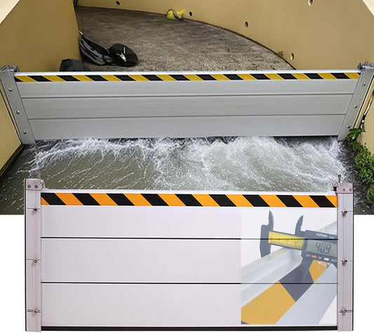 Reusable Heavy Duty Aluminum Flood Barriers for Home Exterior, Flood Protection Barriers Water Barrier Door Quick Detachable Garage Doors Detachable Mobile Rain Water Baffle ( H 47.2 inch L 21.5FT)