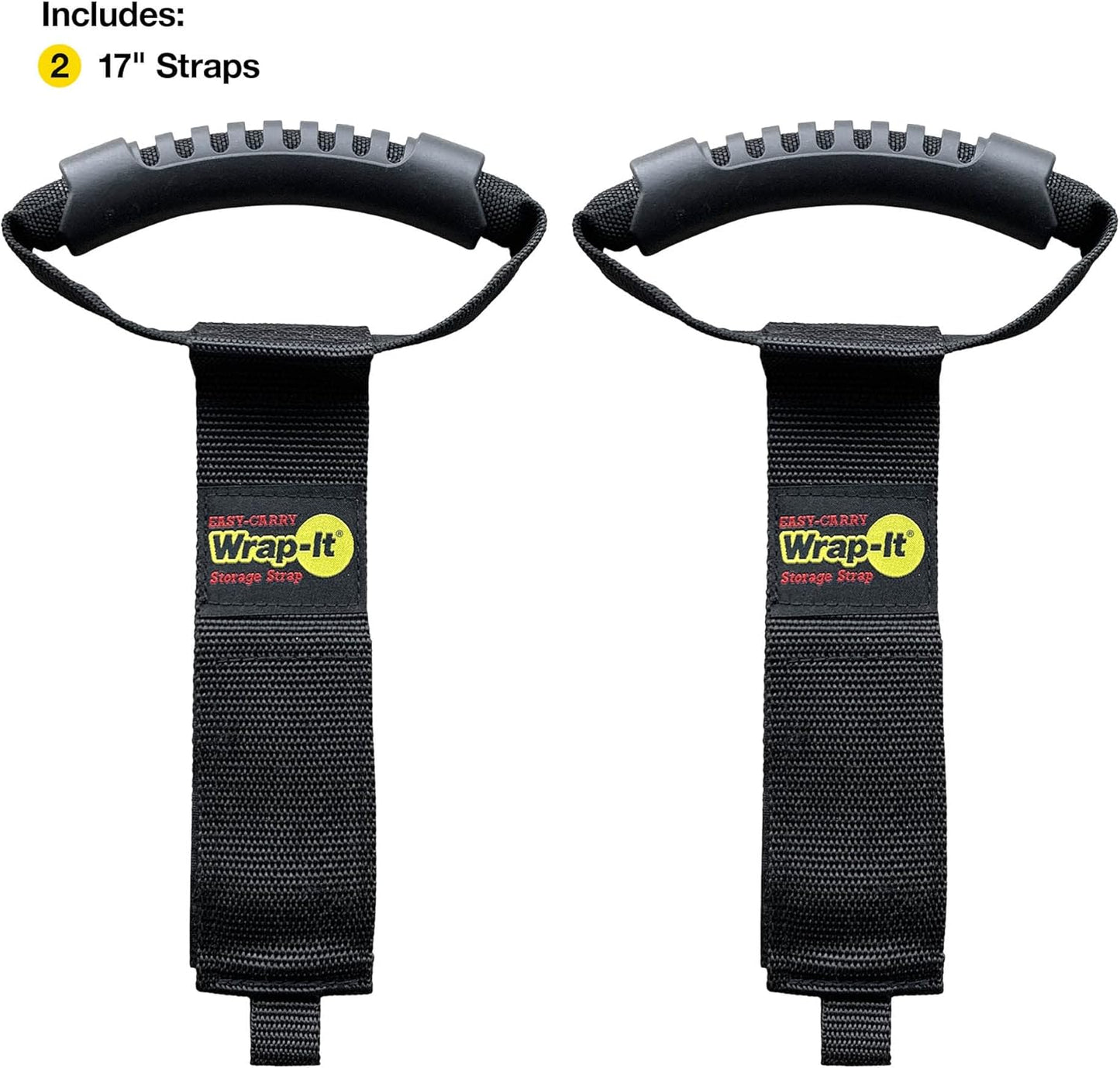 Easy-Carry Wrap-It Storage Straps - 17" (2-Pack) – Heavy-Duty Hook and Loop Cord Carrying Strap, Hanger, and Organizer with Handle for Pool Hoses, Garden Hoses, Cables, and Dad Gift Ideas…