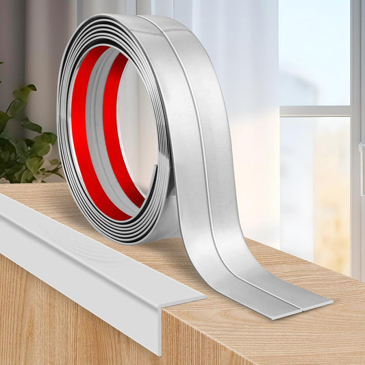 Flexible Wall Corner Protector Moulding Trim Peel and Stick Wall Corner Guards Edge Protector Self Adhesive Molding Trim Strip for Edge Ceiling (Silver, 1.6 in x 40 Ft)