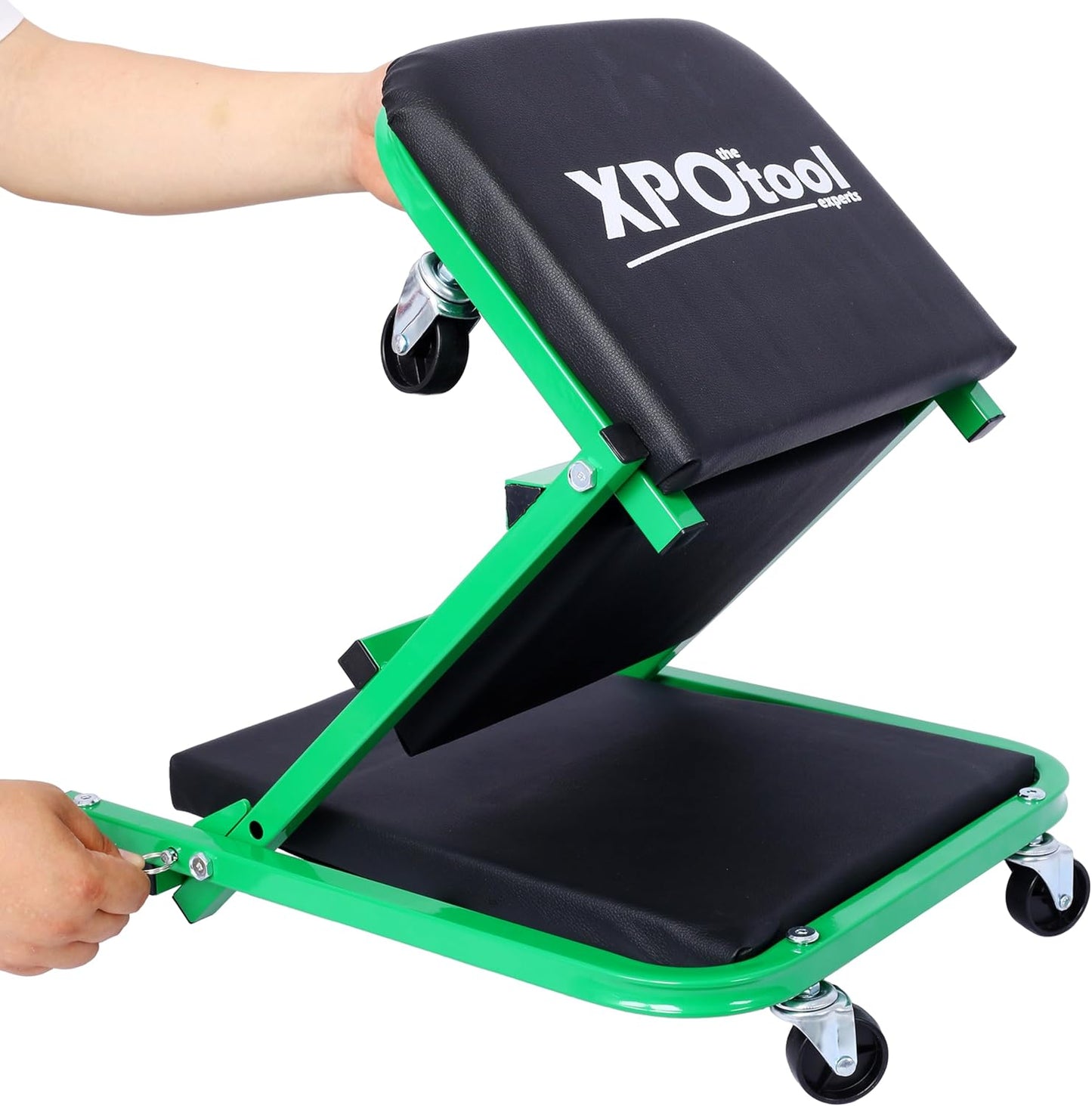 Mechanic Creeper and Stool, 36" Z Creeper Seat, 2-in-1 Garage Tool, 300 lbs Capacity, Low Profile with 6 Wheels (Green)