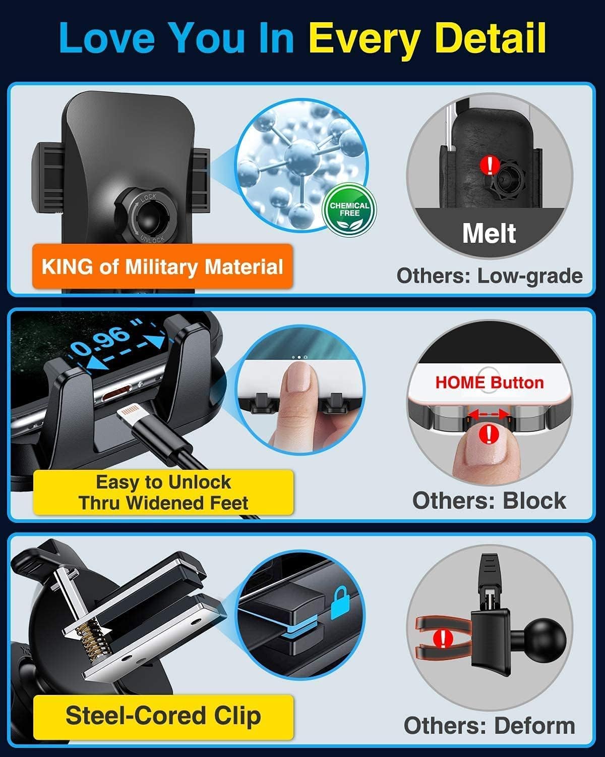 VANMASS [2024 Upgrade Phone Holders for Your Car [Super Suction Cup] Cell Phone Mount Car DashWindow Vent Desk Fit for iPhone 15 Pro Max 14 13 Universal Handsfree Automobile Vehicle Cradle，Purple