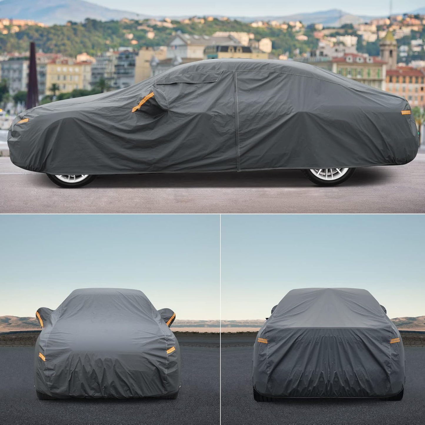 Premium Car Cover Custom Fit BMW 3 Series M3 320i 325i 328i 330i 335i (2007-2025), 16 Layers Heavy Duty Car Cover Waterproof All Weather with Zipper Door for Sun Rain Snow Dust Uv Protection