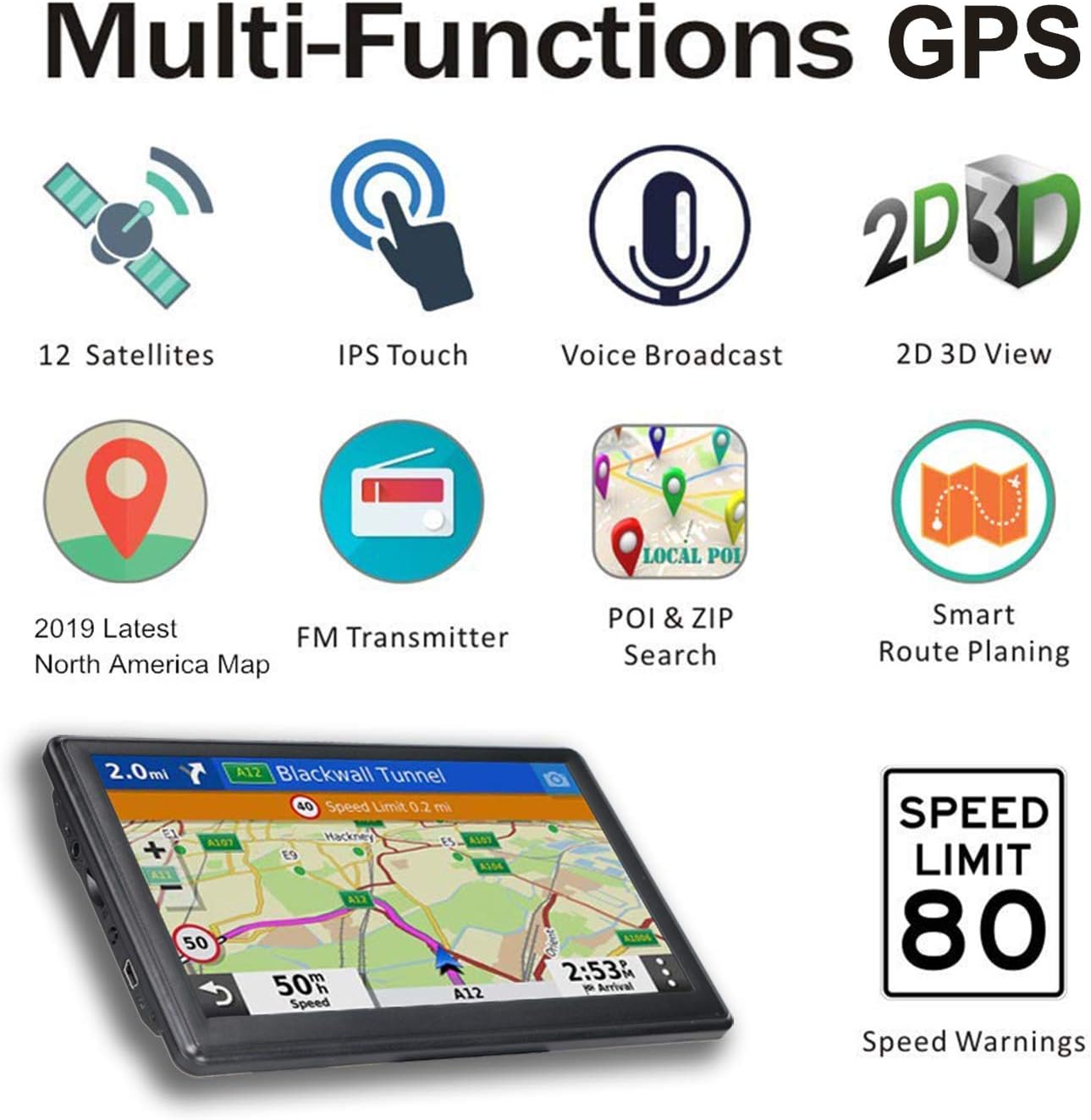 N700 GPS Navigator for Car Truck RV 2025,Truck GPS Commercial Drivers,Trucker GPS for semi Truck,Free Lifetime Maps Updates,7 inch Touchscreen,Custom Truck Routing,Driver Alerts
