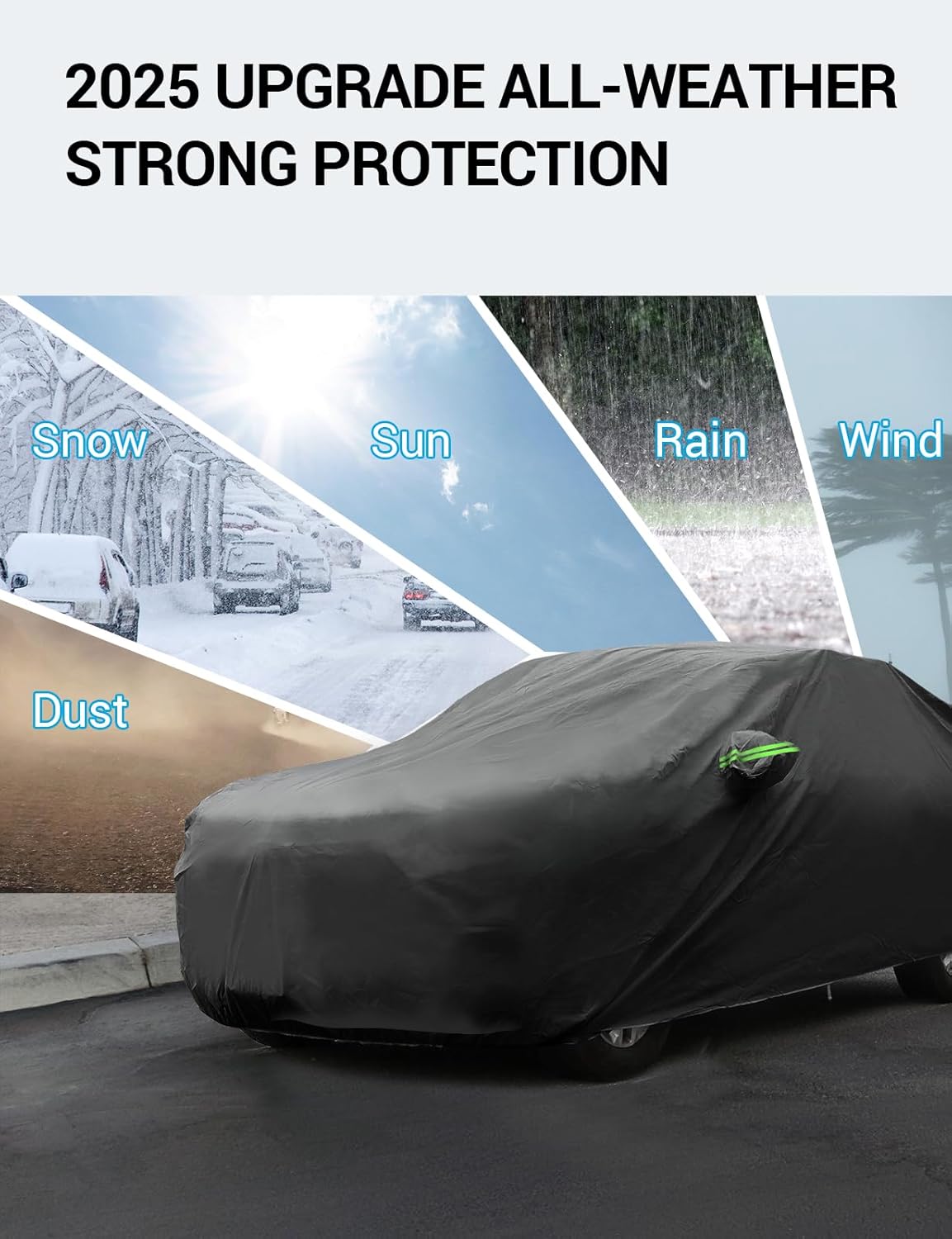 Proadsy 2025 Upgrade Car Cover Custom Fit for Ford Edge 2015-2025, Waterproof All Weather for Automobiles, Full Exterior Cover Rain Snow Sun Protector Indoor Outdoor Car Cover
