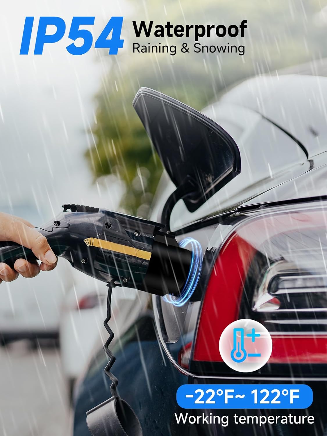 J1772 to Tesla Charging Adapter, 80A/250V Fast Charging, Compatible with Tesla Model 3/Y/S/X/Cybertruck, SAE J1772 EV Adapter for Tesla Cars Only, Easy Setup and Safety Certified