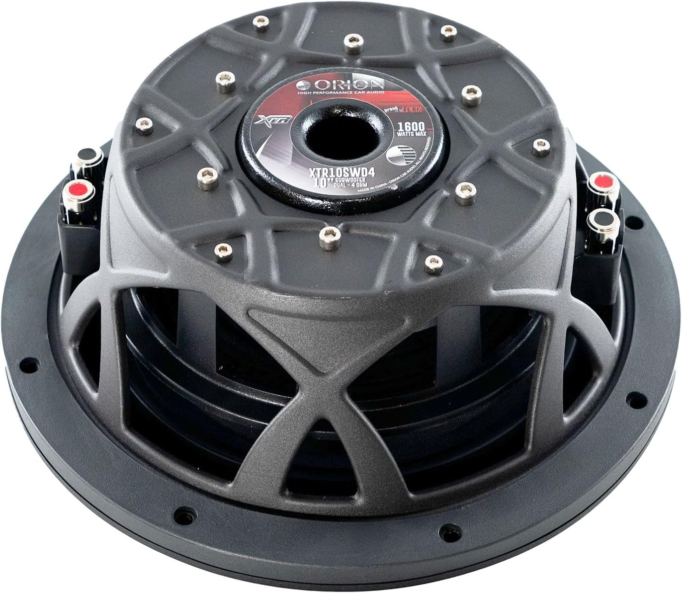 ORION XTR Series XTR10SWD4 Shallow Mount 10” Car Subwoofer, 1600W Max Power, 400W RMS, Dual 4 Ohm, UV Coated Cone, NBR Surround – Compact Slim Subwoofer for Clean Bass in Tight Car Audio Installs
