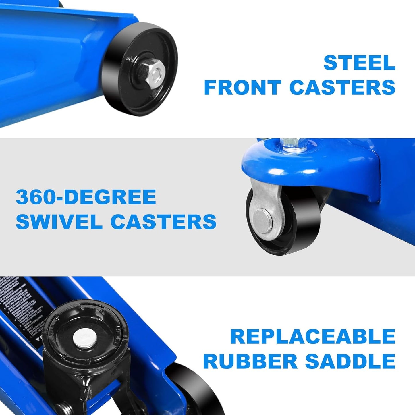 Floor Jack 1.5 Ton (3,000 LBs) Hydraulic Car Jack, Lifting Range from 5.1 Inch to 12.6 Inch, Fits Sedans Automotive Blue