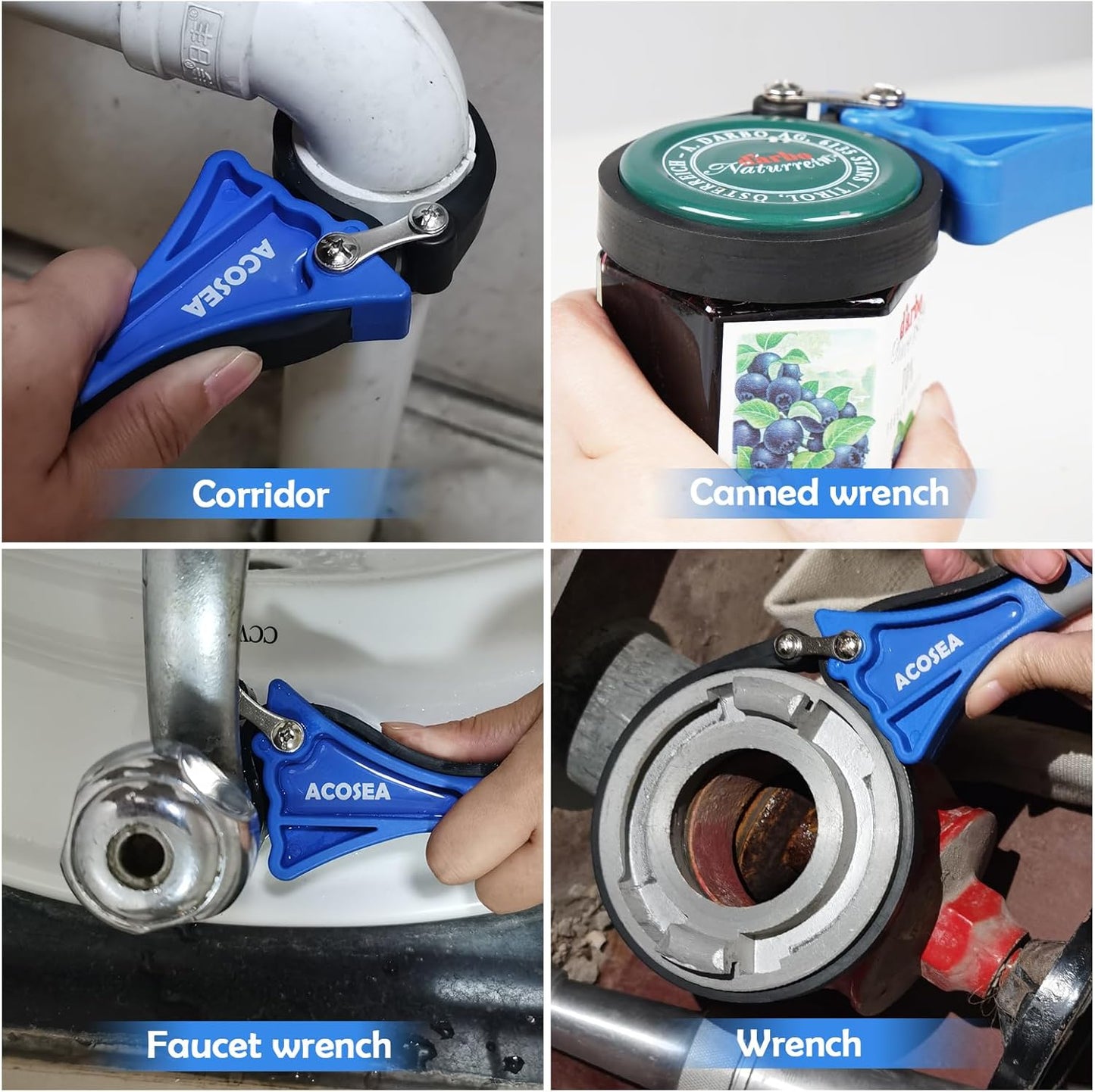 2-Pack Strap Wrench, 6" and 4" Rubber Strap, Adjustable Blet Jar Opener, Water Filter Plumbing Faucet Tool