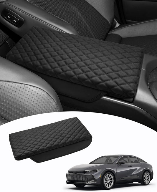 Shademax Toyota Crown Center Console Cover, Armrest Cover Cushion Pad for Toyota Crown 2023 2024 2025 2026 Accessories, PU Leather Middle Consle Lid Armrest Seat Box Cover Protector Anti-Scratch Black