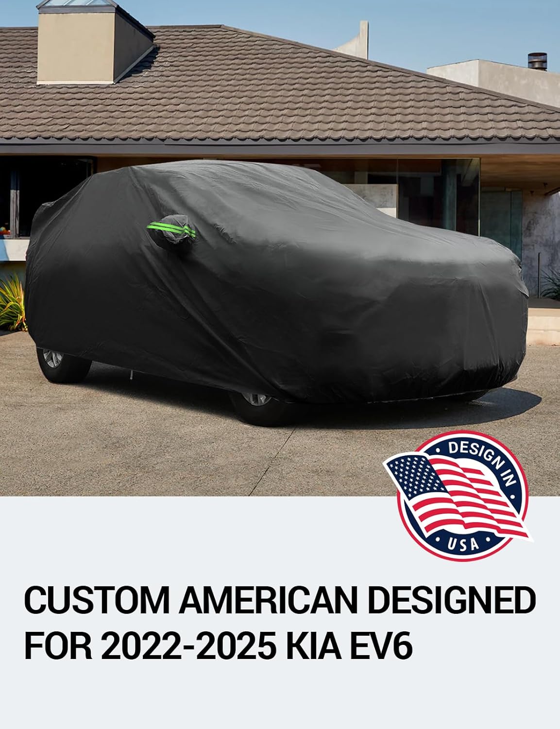Proadsy 2025 Upgrade Car Cover Custom Fit for Kia EV6 2022-2025, Waterproof All Weather for Automobiles, Full Exterior Cover Rain Snow Sun Protector Indoor Outdoor Car Cover