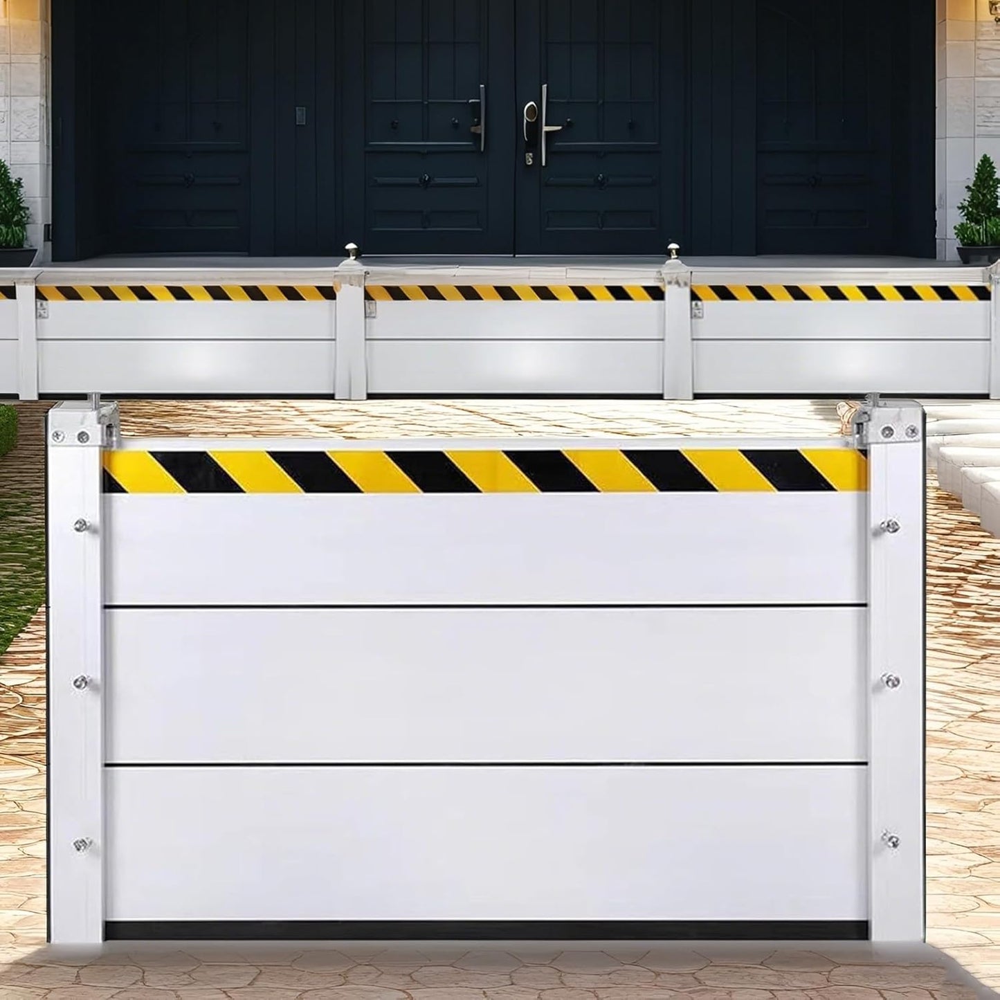 Flood Barriers for Home Exterior,Aluminum Alloy Outdoor Garage Doors Water Barriers for Flooding(H23.6Inch,L5FT)