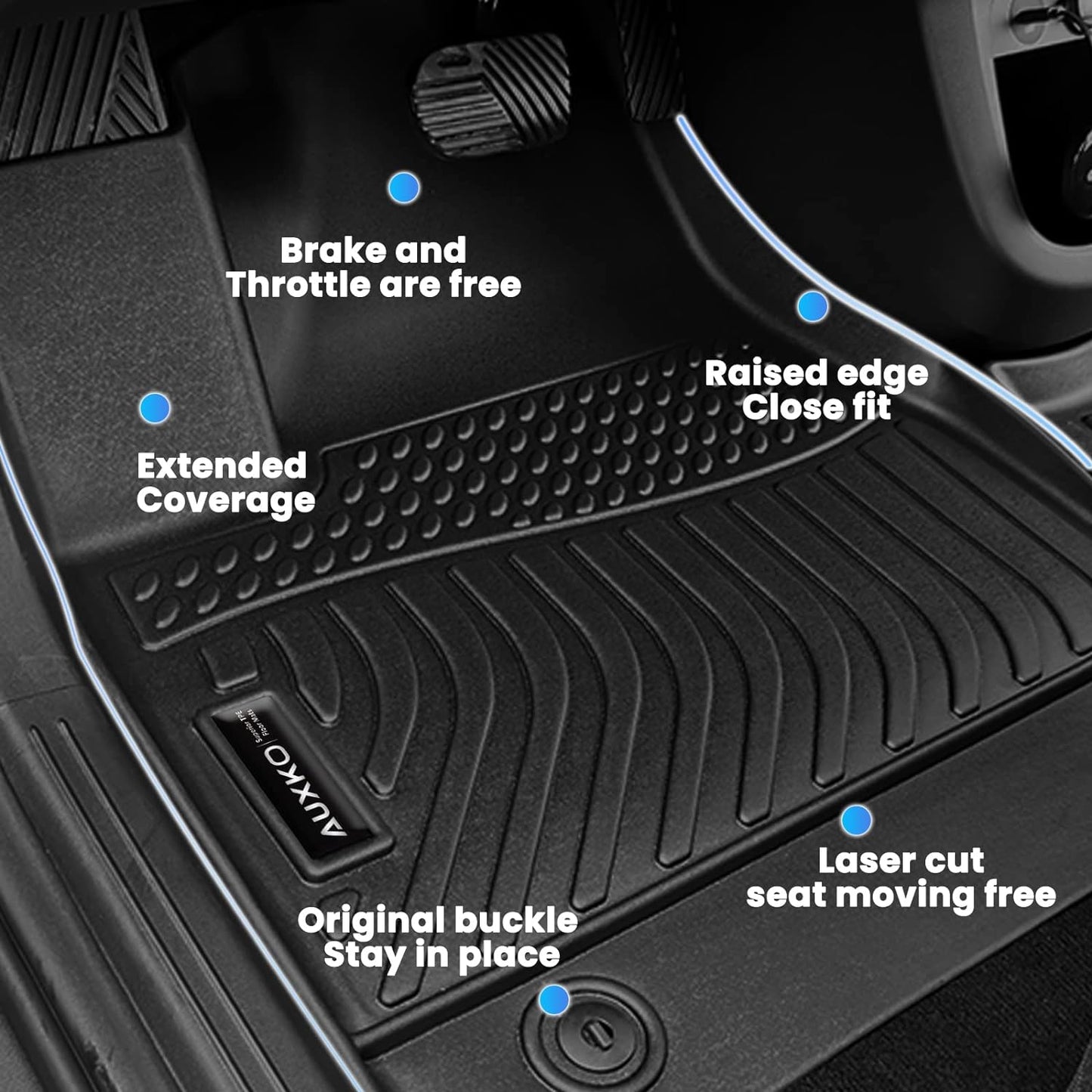 Auxko All Weather Floor Mats Fit for Honda CR-V 2017-2022 TPE Liners Accessories All Season Guard Odorless Anti-Slip Floor Mats for Honda CRV 2022 2021 2020 2019 2018 2017 Black