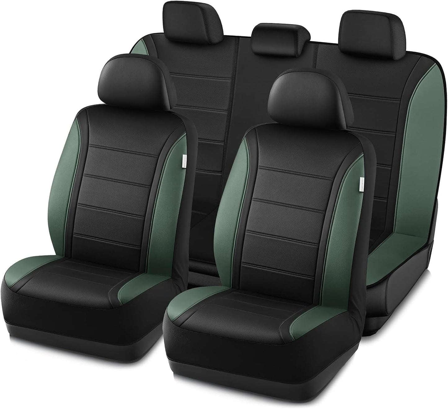 Road Comforts Leather Seat Covers, Breathable Car Seat Covers Full Set for Men,Airbag Compatible, Automotive Seat Covers Set Universal Fit Most Cars,Vans,Truck,SUV
