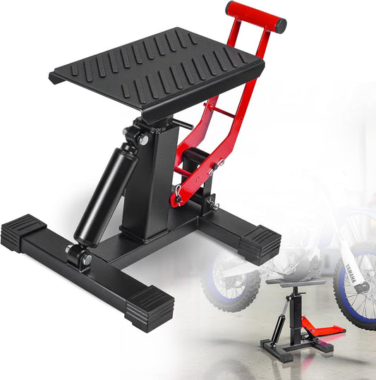 Adjustable Dirt Bike Stand & Powersport Jack 1000LBS Capacity, Heavy Duty Hydraulic Motorcycle Lift Stand & Center Stand for Maintenance, Dirt Bike Accessories for Garage & Shop