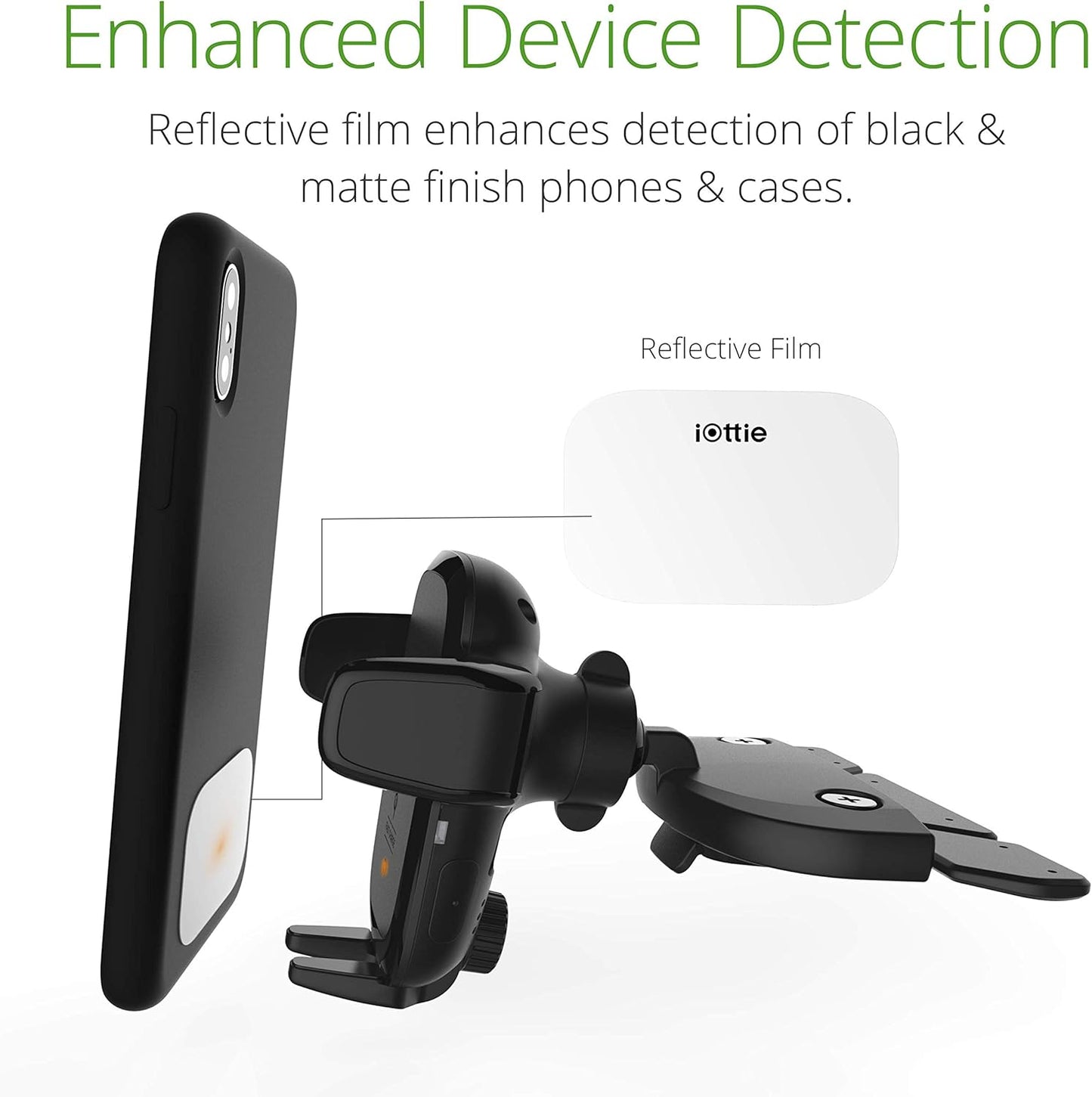 iOttie Auto Sense Qi Wireless Car Charger - Automatic Clamping Wireless Charging CD Slot & Air Vent Phone Mount Combo for Google Pixel, iPhone, Samsung Galaxy, Huawei, LG, and other Smartphones