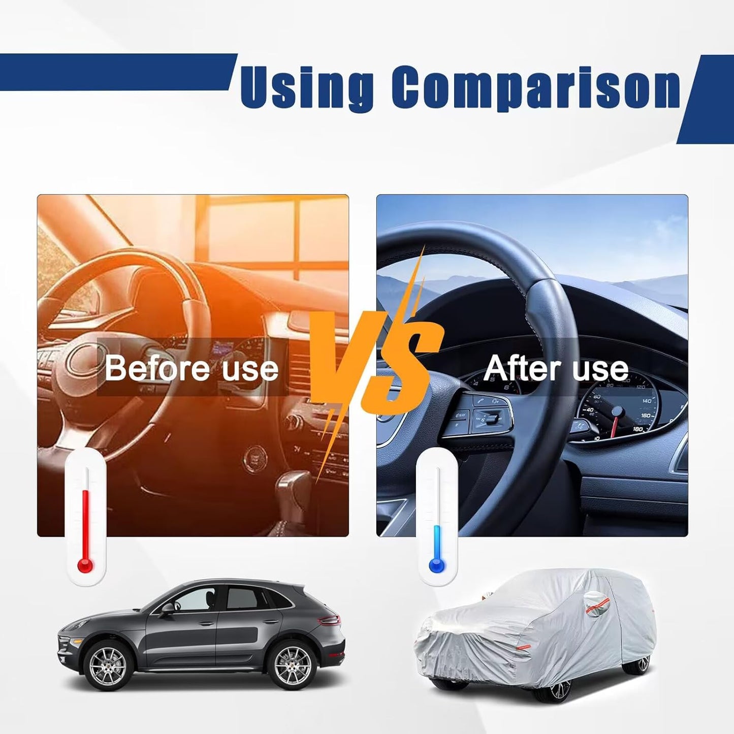 Kayme 6 Layers SUV Car Cover Custom Fit for Honda Pilot (2008-2025) Waterproof All Weather for Automobiles, Outdoor Full Cover Rain Sun UV Protection.Silver